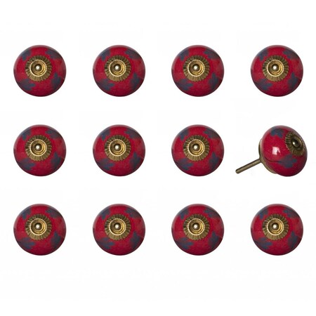 Pipers Pit Multi Color Ceramic & Metal Knob, 1.5 x 1.5 x 1.5 in., 12PK PI3088520